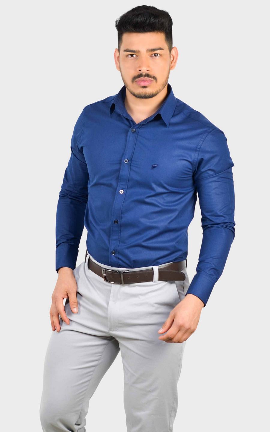 camisas sociais masculinas azul marinho